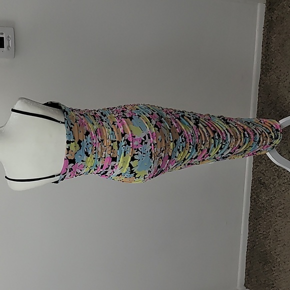 ARFM Ruched Mesh Midi Slipdress in Sky Floral Size Large NWT - Picture 6 of 15